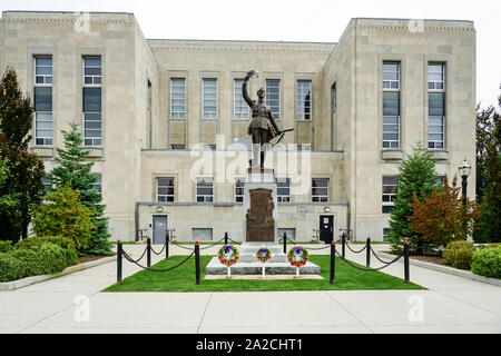 Courthouse Park e Huron County Court il tubo flessibile a Goderich uno di Ontario pretties della città in Canada Foto Stock