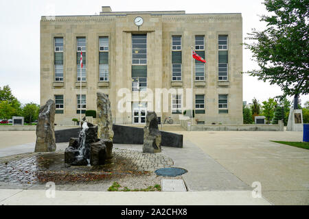 Courthouse Park e Huron County Court il tubo flessibile a Goderich uno di Ontario pretties della città in Canada Foto Stock