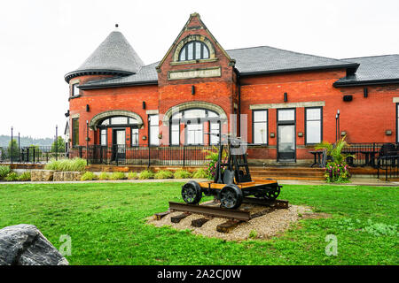 La vecchia stazione ferroviaria , ora ristorante a Goderich uno di Ontario pretties della città in Canada Foto Stock