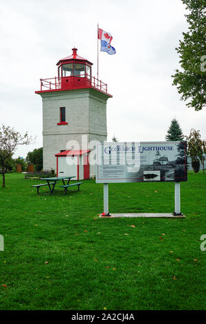 Faro di Goderich uno di Ontario pretties della città in Canada Foto Stock