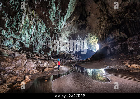 Il passaggio di immensa di cervi Grotta, Mulu, Malaysia Foto Stock