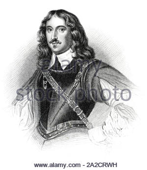 Montague Bertie ritratto, 2° Conte di Lindsey, 1608 - 1666, era un soldato inglese, cortigiano e uomo politico, illustrazione vintage dal 1850 Foto Stock