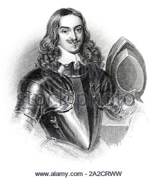 Edward Somerset ritratto, 2a Marchese di Worcester, 1602 - 1667, è stato un nobiluomo inglese, vintage illustrazione dal 1850 Foto Stock