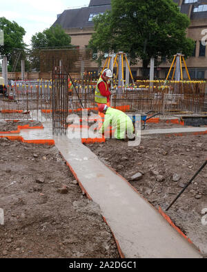 Giugno 2016 - lavori di costruzione in corso sulla base basamenti, Foto Stock