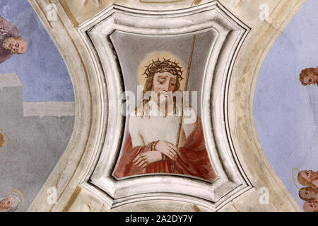 Jésus-Christ. Eglise Saint-Jean Baptiste. Megève. Alta Savoia. La Francia. / Gesù Cristo. Chiesa di Saint Jean Baptiste. Megeve. Alta Savoia. La Francia. Foto Stock