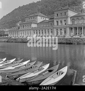 Das Kurhaus an der Lahn in Bad Ems, Deutschland 1930er Jahre. L'hotel termale sulle rive del fiume Lahn a Bad Ems, Germania 1930s. Foto Stock