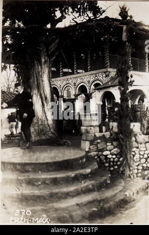 Eingang zur Moschee a Tirana. Foto Stock