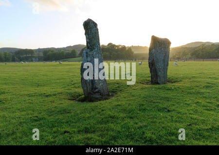 Pietre in piedi in Kilmartin Glen, Argyll, Scozia Foto Stock