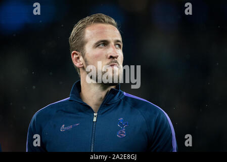Londra, Regno Unito. 01 ott 2019. Harry Kane di speroni prima della UEFA Champions League match di gruppo tra Tottenham Hotspur e Bayern Monaco allo Stadio di Wembley a Londra, Inghilterra il 1 ottobre 2019. Foto di Andy Rowland. Credito: prime immagini multimediali/Alamy Live News Foto Stock