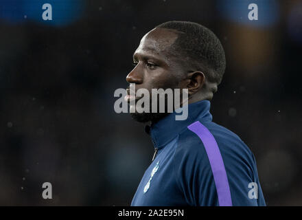 Londra, Regno Unito. 01 ott 2019. Moussa Sissoko di speroni prima della UEFA Champions League match di gruppo tra Tottenham Hotspur e Bayern Monaco allo Stadio di Wembley a Londra, Inghilterra il 1 ottobre 2019. Foto di Andy Rowland. Credito: prime immagini multimediali/Alamy Live News Foto Stock