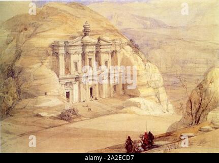 El deir petra 1 1839. Foto Stock