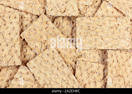 Sfondo di fette di pane croccante shot dal di sopra Foto Stock