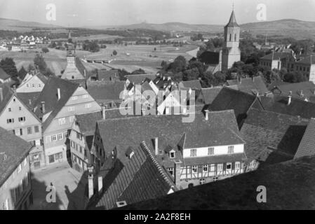 Der Blick über Waiblingen, Deutschland 1930er Jahre. La vista su Waiblingen, Germania 1930s. Foto Stock