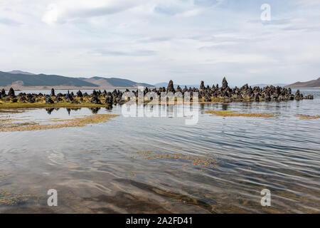 Impressioni della bella umana paesaggio libero del nord della Mongolia Foto Stock