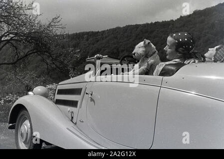 Ein Ausflug an den Neckar, Deutsches Reich 1930er Jahre. Un'escursione al fiume Neckar; Germania 1930s. Foto Stock