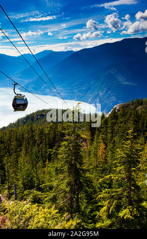 Sea to Sky gondola su Howe Sound, Squamish, BC Foto Stock