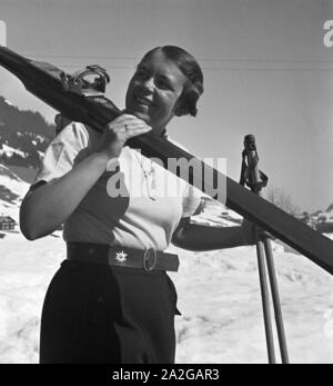 Ein Ausflug nach Mittelberg in Österreich, Deutsches Reich 1930er Jahre. Un viaggio a Mittelberg in Austria, Germania 1930s. Foto Stock