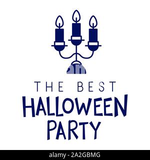 Lampadario con candele messaggio di calligrafia Illustrazione Vettoriale