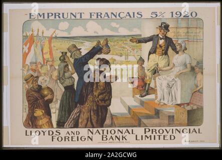 Emprunt Français 5 percento 1920 - Lloyds e National Provincial Foreign Bank Limited Foto Stock