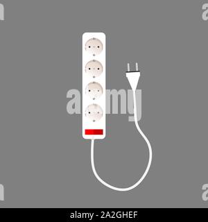 Cavo di prolunga. Illustrazione Vettoriale su uno sfondo bianco. Illustrazione Vettoriale