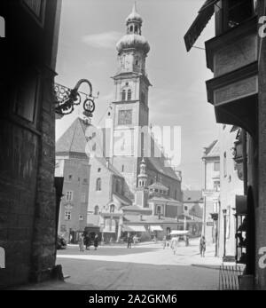 Ein Ausflug nach Hall in Tirol, Deutsches Reich 1930er Jahre. Un viaggio a Hall in Tirol, Germania 1930s. Foto Stock