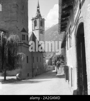 Ein Ausflug nach Schwaz, in Tirolo, Deutsches Reich 1930er Jahre. Un viaggio a Schwaz, in Tirolo, Germania 1930s. Foto Stock
