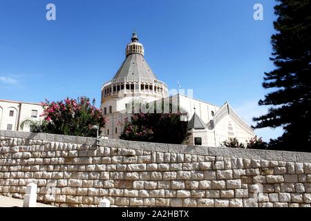 Nazareth, Israele - 10 Maggio 2019: Chiesa Basilica dell'Annunciazione nel centro di Nazareth Foto Stock