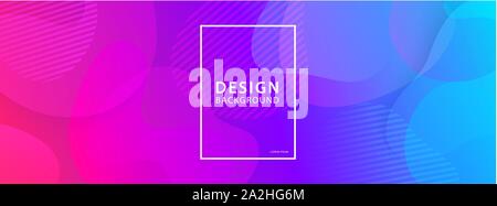 Forma di fluido design banner sfondo. Liquido gradiente geometrico modello. Illustrazione Vettoriale