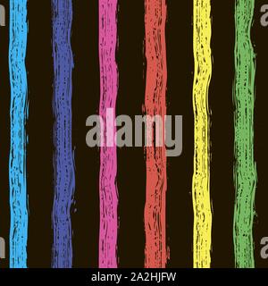 Dipinto a mano i tratti di pennello seamless pattern. A strisce colorate sullo sfondo. Illustrazione Vettoriale Illustrazione Vettoriale