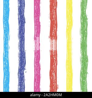 Dipinto a mano i tratti di pennello seamless pattern. A strisce colorate sullo sfondo. Illustrazione Vettoriale Illustrazione Vettoriale