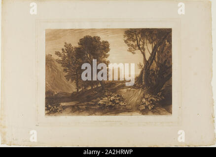 La solitudine, la piastra 53 dal Liber Studiorum, pubblicato a maggio 12, 1814, Joseph Mallord William Turner (Inglese, 1775-1851), inciso da William dire (Inglese, 1768-1834), l'Inghilterra, di attacco e di incisione sulla crema carta intessuta, 178 × 258 mm (nell'immagine), 207,5 × 288 mm (piastra), 295 × 435.5 mm (foglio Foto Stock