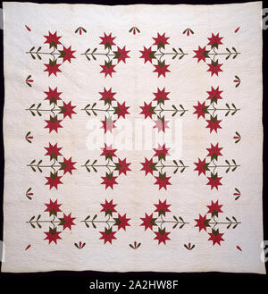 Copriletto (North Carolina Lily Quilt), c.1850, Stati Uniti, 251,5 x 237,5 cm (99 x 93 1/2 in Foto Stock