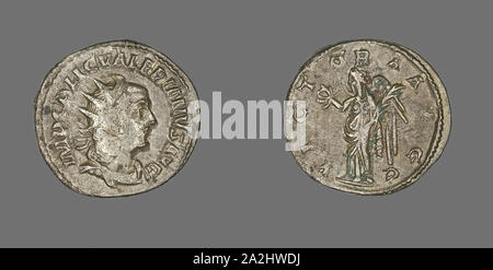 Antoninianus (moneta) raffigurante l'imperatore Valeriano, annuncio 253/261, Romano, Impero Romano, Miliardo, Diam. 2.2 cm, 3,76 g Foto Stock