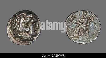 Tetradrachm (moneta) raffigurante Alessandro Magno, 356/323 BC, greco, Impero Romano, argento, Diam. 2.8 cm, 17.03 g Foto Stock