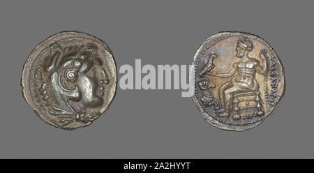 Tetradrachm (moneta) raffigurante Alessandro Magno, 336/323 BC, greco, coniate in Damasco, Siria, antica Grecia, argento, Diam. 2.6 cm, 17.19 g Foto Stock