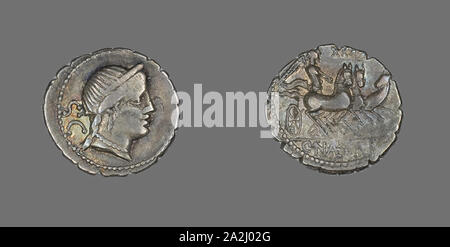 Denario Serratus (moneta) raffigurante la dea Venere, circa 79 BC, Romano, Impero Romano, argento, Diam. 2 cm, 3,92 g Foto Stock