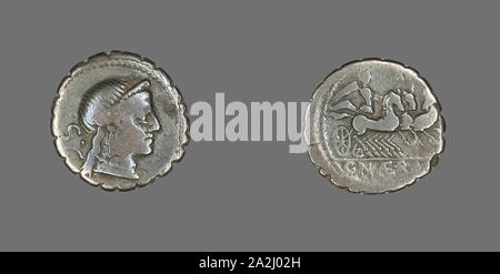 Denario Serratus (moneta) raffigurante la dea Venere, 79 BC, Romano, Impero Romano, argento, Diam. 1,8 cm, 3,56 g Foto Stock