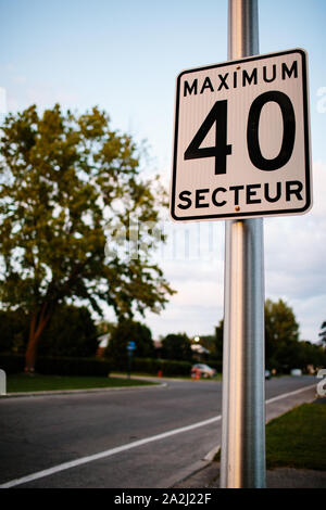 Montreal velocità massima luce del traffico Foto Stock