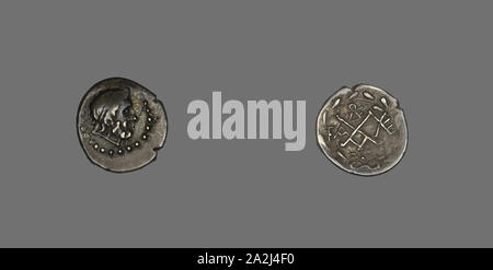 Hemidrachm (moneta) raffigurante il dio Zeus, 280/146 BC, greco, Achaea reparto, argento, Diam. 1.6 cm, 2,23 g Foto Stock