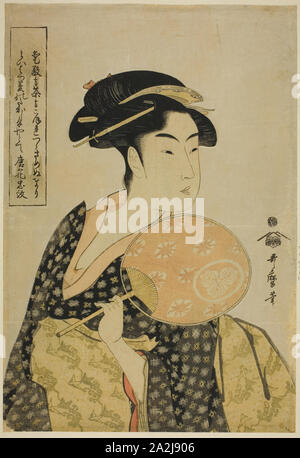 Takashima Ohisa, c. 1793, Kitagawa Utamaro 喜多川 歌麿, Giapponese, 1753 (?)-1806, Giappone, Color woodblock stampa, Oban Foto Stock