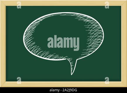 Discorso bolla. Disegno sullo sfondo della lavagna Illustrazione Vettoriale