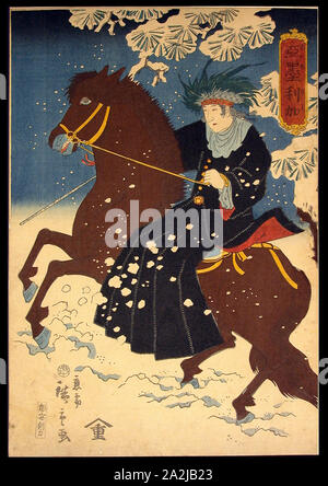 America (Amerika), 1860 Utagawa Hiroshige III, Giapponese, 1843-1894, Giappone, Color woodblock stampa, Oban Foto Stock