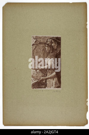 Il cantante in attesa, 1889-90, Georges-William Thornley (Francese, 1857-1935), dopo Edgar Degas (Francese, 1834-1917), stampato da Atelier Becquet (francese del XIX secolo), pubblicato da Boussod e Valadon, & Company (francese, XVIII - XIX secolo), Francia, litografia su carta, 245 × 138 mm (nell'immagine), 570 × 394 mm (foglio Foto Stock
