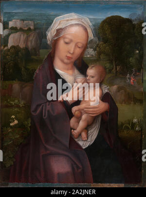 Madonna e Bambino, 1515/25, officina di Adriaen Isenbrant, Netherlandish, attivo dal 1510, morì prima di luglio 21, 1551, Belgio, olio su pannello, 40,4 × 31,6 cm (15 7/8 × 12 7/16 in.), superfici verniciate: 38,7 × 30,5 cm (15 1/4 × 12 in Foto Stock