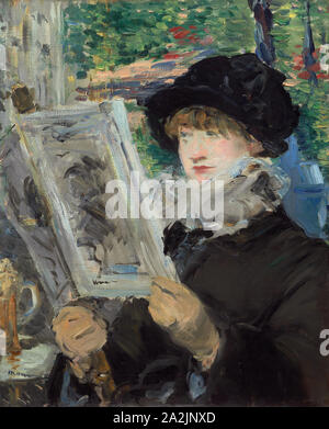 Donna Lettura, 1880/81, Édouard Manet, Francese, 1832-1883, Francia, olio su tela, 61,2 × 50,7 cm (24 1/16 × 19 7/8 in Foto Stock