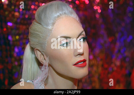 LAS VEGAS, Stati Uniti Nevada - Set 18, 2018: Gwen Stefani, un cantante americano.il museo delle cere di Madame Tussauds di Las Vegas. Foto Stock