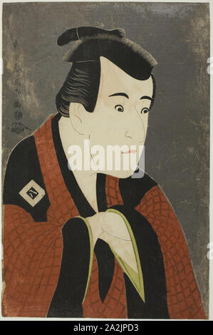 L'attore Ichikawa Yaozo III come Tanabe Bunzo, 1794, Toshusai Sharaku 東洲斎 写楽, Giapponese, attivo 1794-95, Giappone, Color woodblock stampa, Oban, 37,9 x 25,0 cm Foto Stock