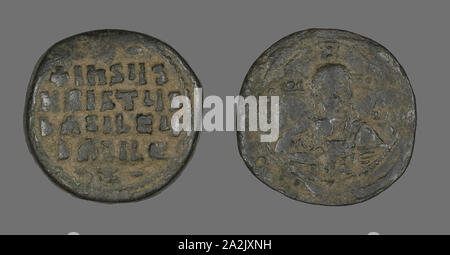 Anonimo Follis (moneta), attribuita a Giovanni I Tzimisces, annuncio 972/976, bizantino, Grecia, bronzo, Diam. 3.5 cm, 16.81 g Foto Stock