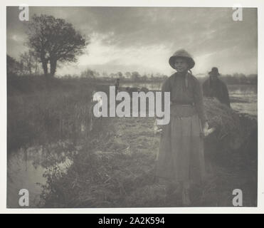 La polarizzazione del fieno di palude, 1886, Peter Henry Emerson, inglese, nato a Cuba, 1856-1936, Inghilterra, Platinum print, pl. XVII dall'album "la vita e il paesaggio sul Norfolk Broads" (1886), edizione di 200, 23,2 × 29,1 cm (l'immagine/carta), 28,5 × 41,1 cm (pagina album Foto Stock