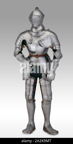 Porzioni di un campo Armor, c. 1540 con alcuni restauro moderno, austriaca, Innsbruck, Innsbruck, acciaio e pelle, H. 191.8 cm (75 1/2 in Foto Stock